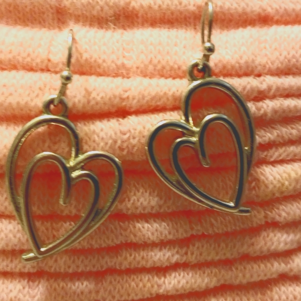 Silver Heart French Hook Earrings